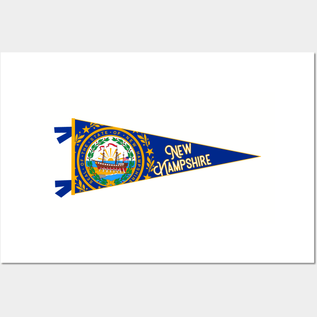 New Hampshire Flag Pennant Wall Art by zsonn